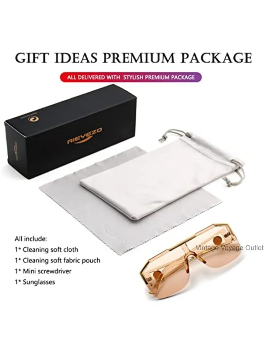 AIEYEZO Oversized Square Shield Sunglasses for Men Women Retro Style